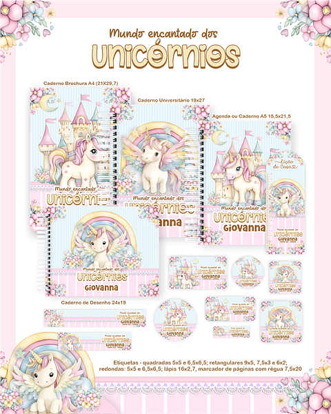 Encadernação Mundo Encantado dos Unicórnios - Volta às Aulas