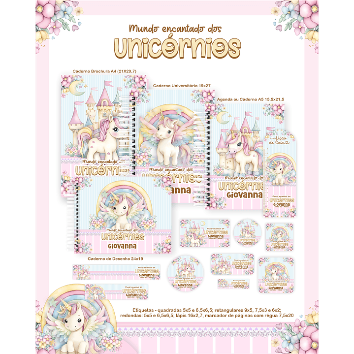 Encadernação Mundo Encantado dos Unicórnios - Volta às Aulas 2