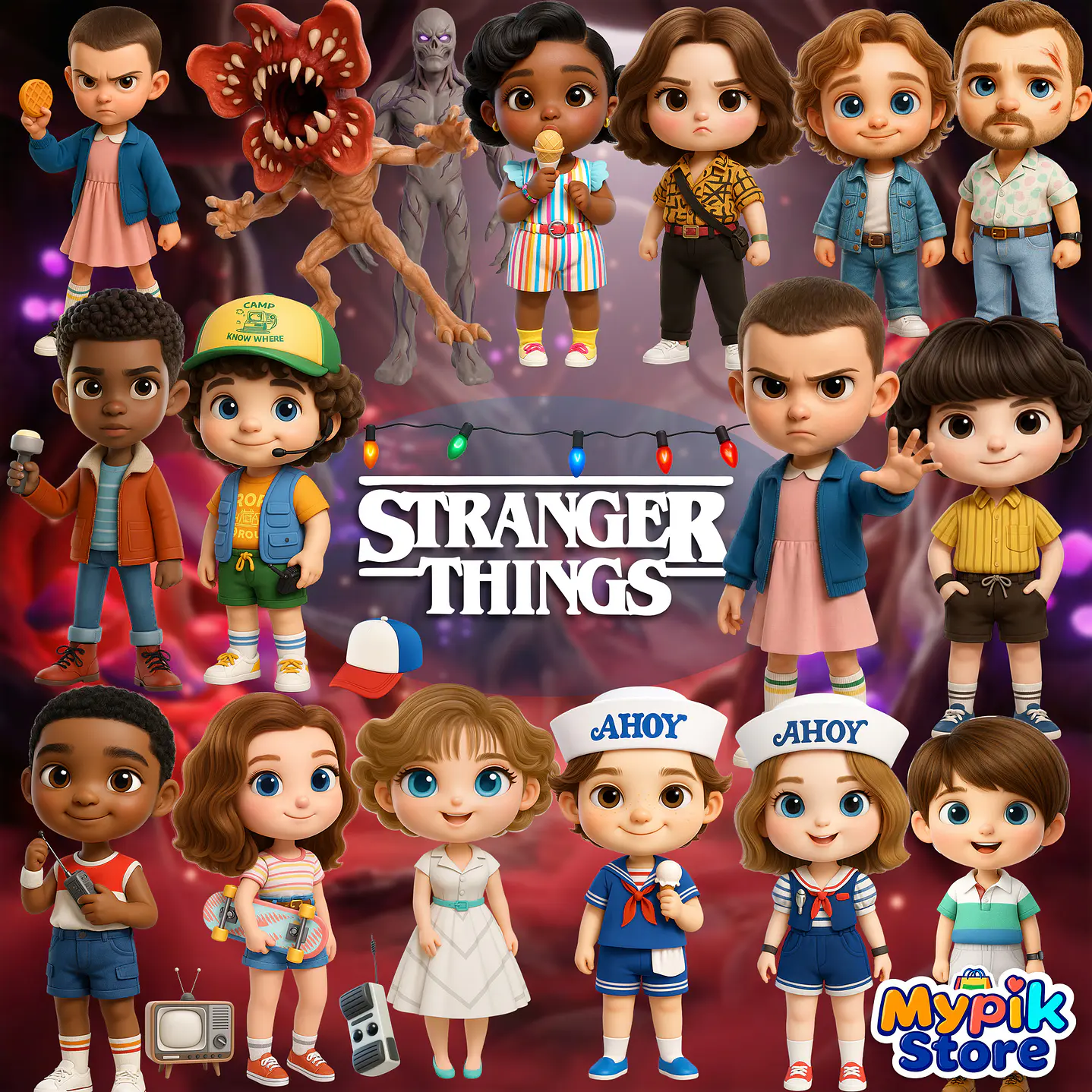Kit Digital Stranger Things 3D Cute 1