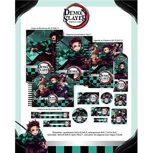 Kit Digital Encadernação Demon Slayer - Volta às Aulas