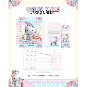 Encadernação Hello Kitty Confeitaria - Volta às Aulas