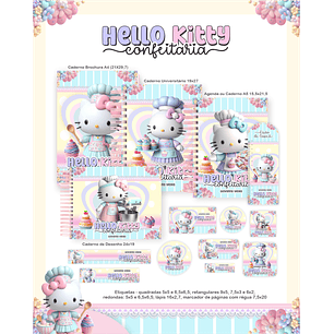 Encadernação Hello Kitty Confeitaria - Volta às Aulas