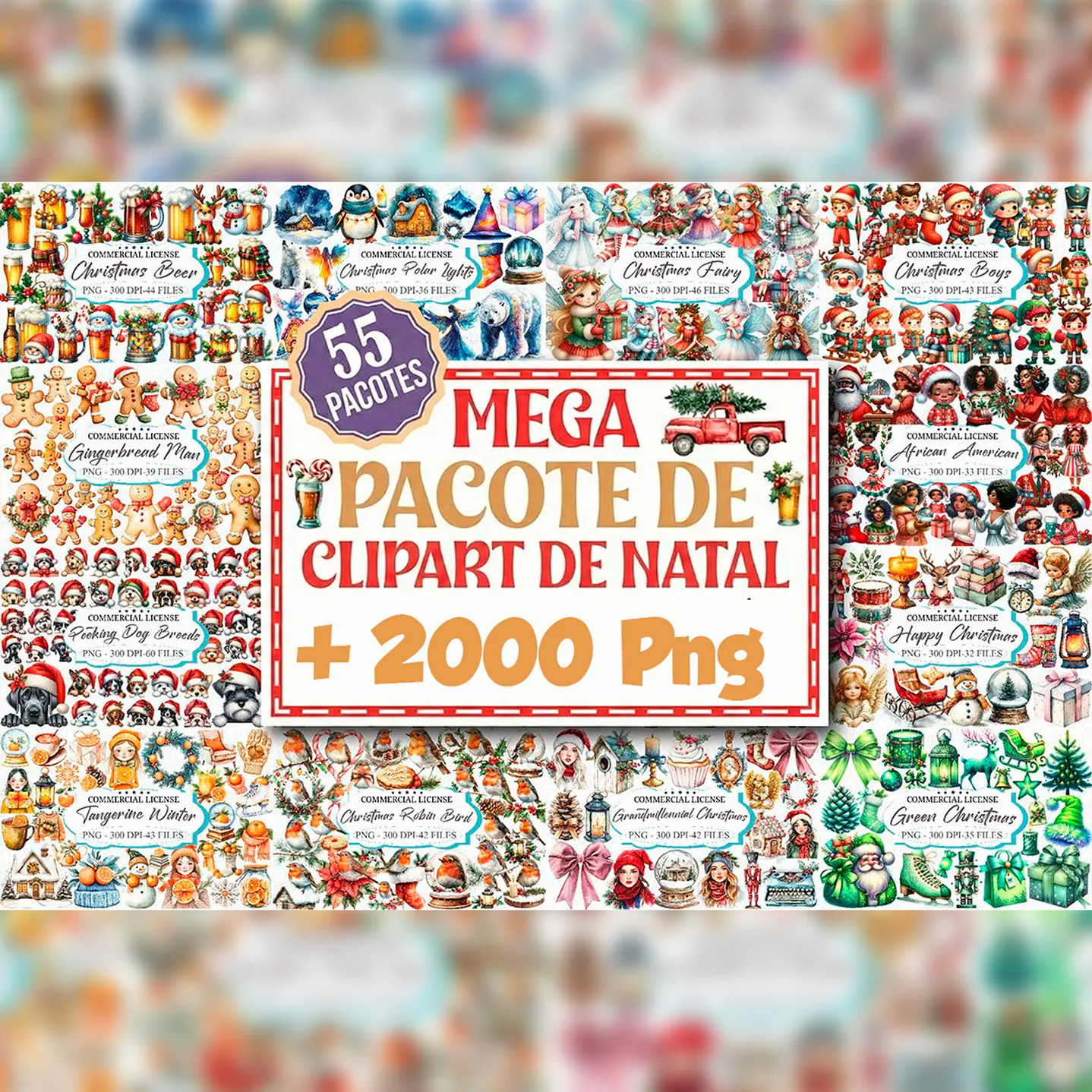 Mega Pacote de Natal 55 Kits Digitais - Mais de 2000 PNG 2