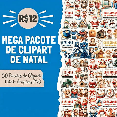 Mega Pacote Natal Aquarela - Mais de 1500 PNG 