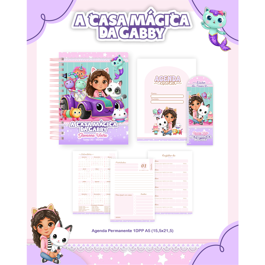 Encadernação Casa Mágica da Gabby - Volta às Aulas 5