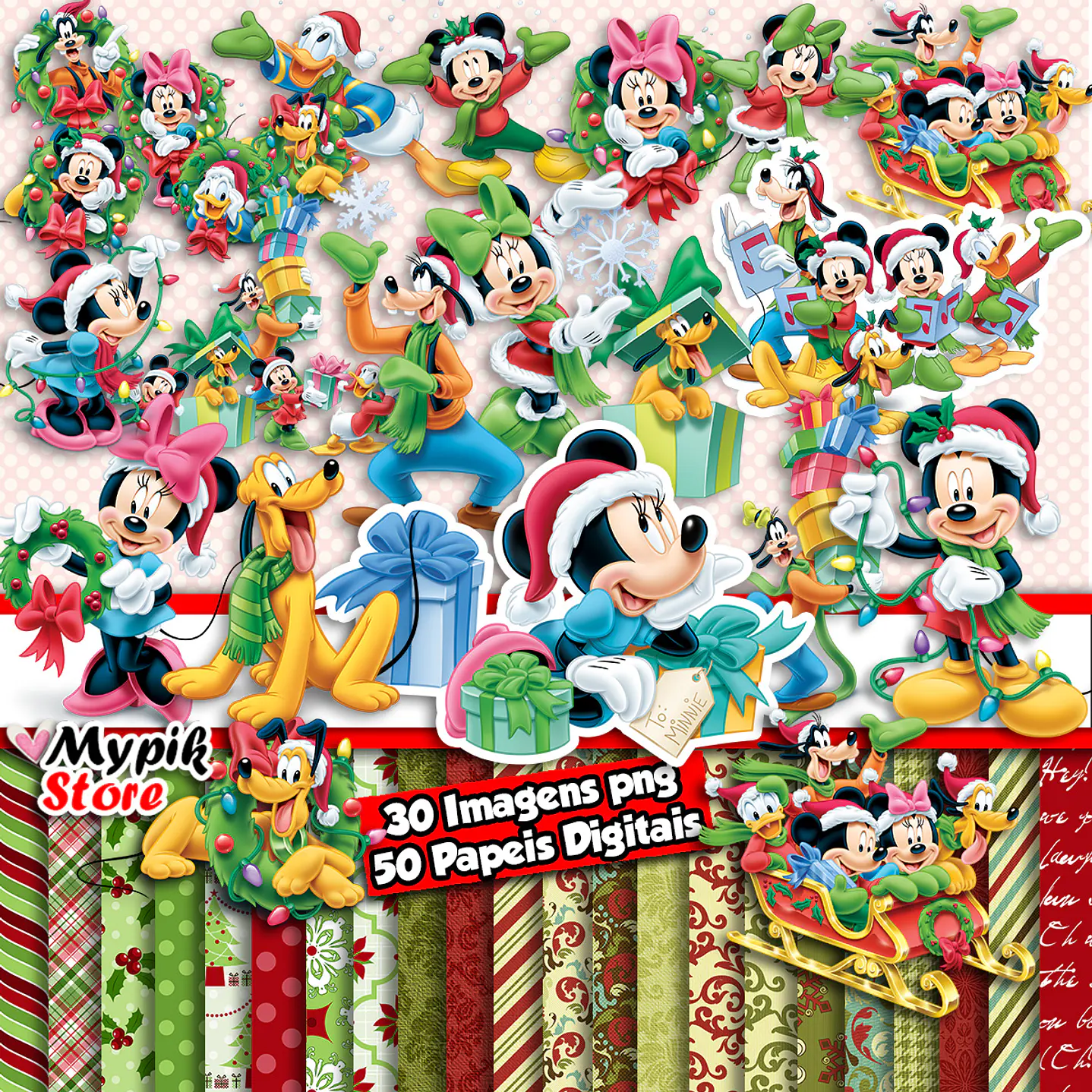 Mickey Christmas Digital Kit - Scrapbook 1