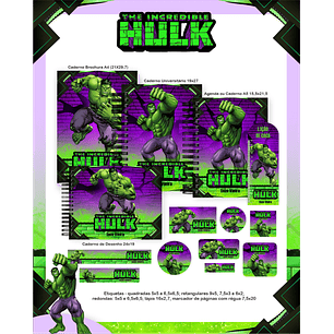 Kit Digital Encadernação Hulk - Volta às Aulas 