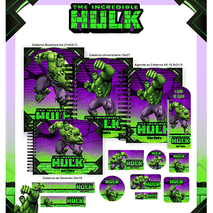Kit Digital Encadernação Hulk - Volta às Aulas 