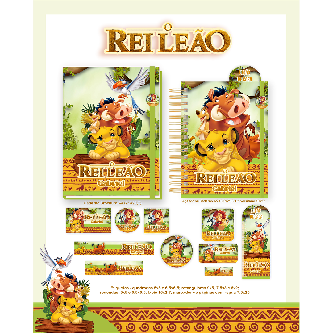 Kit Digital Encadernação O Rei Leão - Volta às Aulas  5