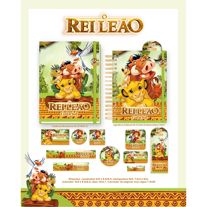 Kit Digital Encadernação O Rei Leão - Volta às Aulas  5