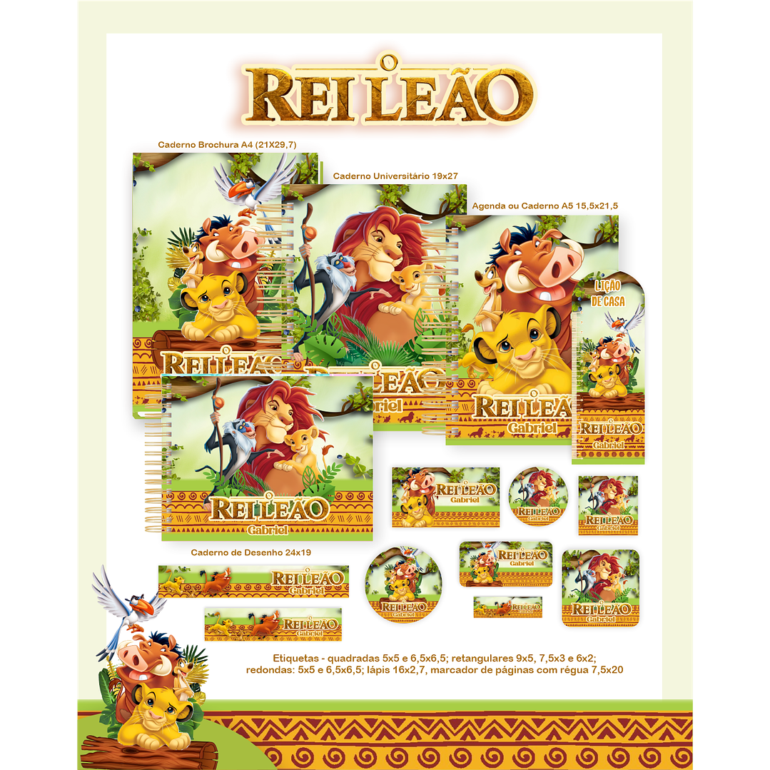 Kit Digital Encadernação O Rei Leão - Volta às Aulas  6