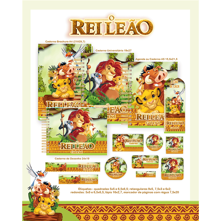 Kit Digital Encadernação O Rei Leão - Volta às Aulas  6
