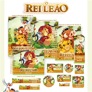 Kit Digital Encadernação O Rei Leão - Volta às Aulas 