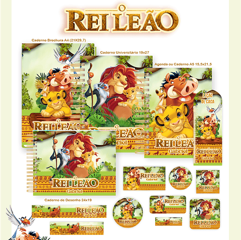 Kit Digital Encadernação O Rei Leão - Volta às Aulas 