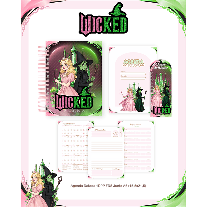 Kit Digital Encadernação Wicked - Volta às Aulas  5