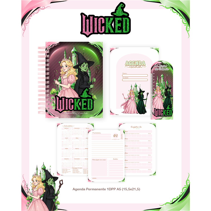 Kit Digital Encadernação Wicked - Volta às Aulas  6