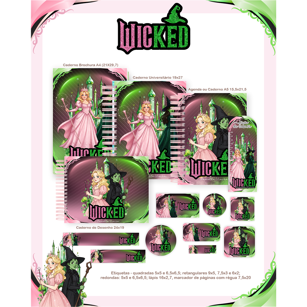 Kit Digital Encadernação Wicked - Volta às Aulas  2