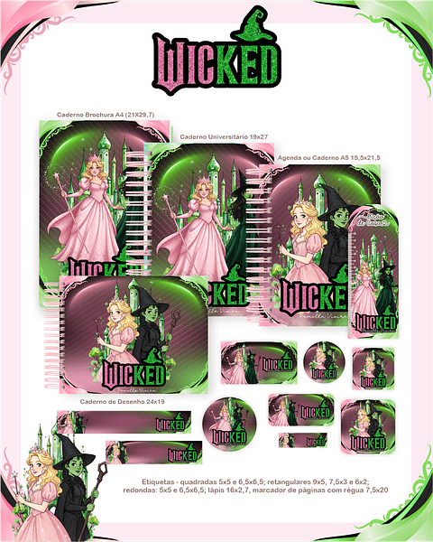 Kit Digital Encadernação Wicked - Volta às Aulas 