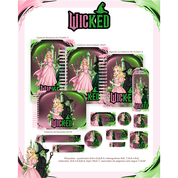 Kit Digital Encadernação Wicked - Volta às Aulas  2