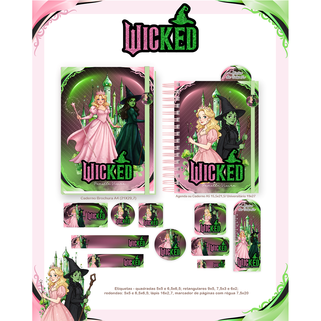 Kit Digital Encadernação Wicked - Volta às Aulas  3
