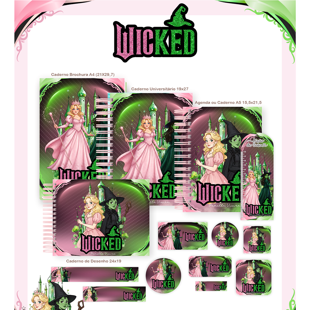 Kit Digital Encadernação Wicked - Volta às Aulas  1