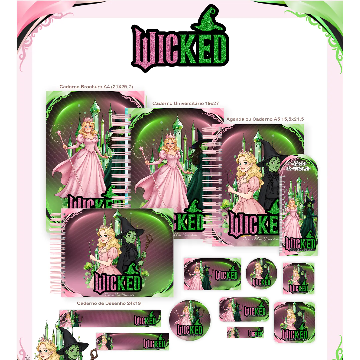 Kit Digital Encadernação Wicked - Volta às Aulas  1