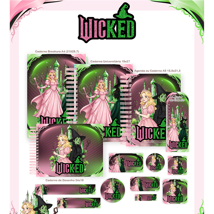 Kit Digital Encadernação Wicked - Volta às Aulas  1