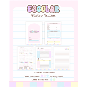 Pack Agendas Miolos Neutros - Completo e Pronto para Imprimir