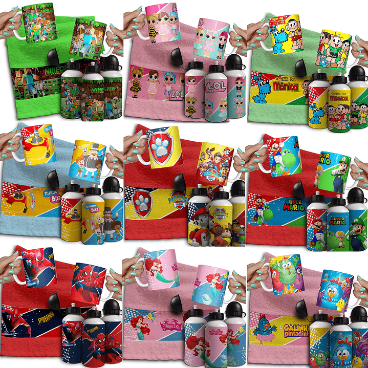 Combo de Sublimação Volta às Aulas - Canecas, Toalhinha e Garrafinha  1