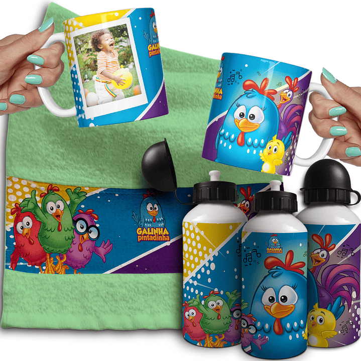 Combo de Sublimação Volta às Aulas - Canecas, Toalhinha e Garrafinha  9