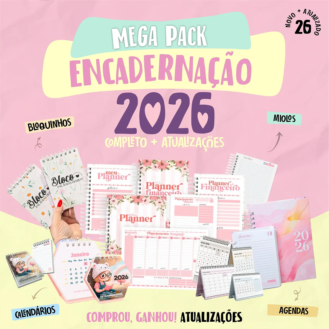 Mega Pack Encadernação 2026 - Arquivos Prontos para Imprimir 1