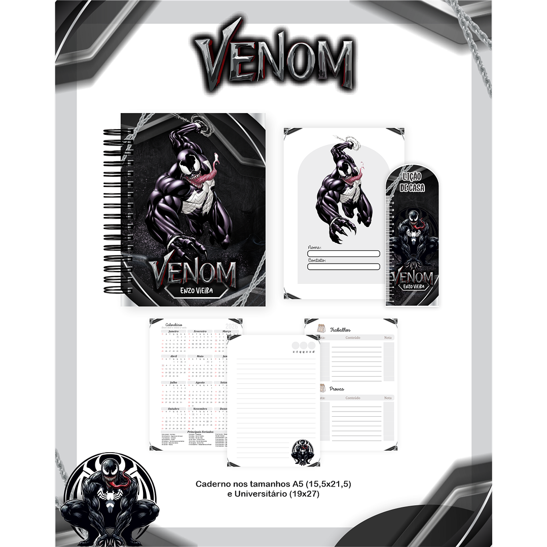 Kit Digital Encadernação Venom - Volta às Aulas Completo 3