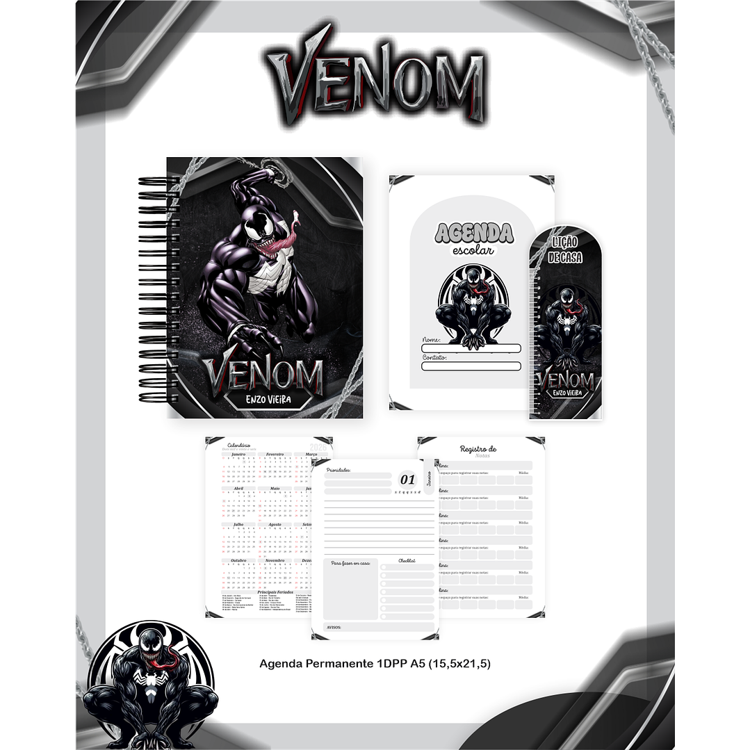 Kit Digital Encadernação Venom - Volta às Aulas Completo 4