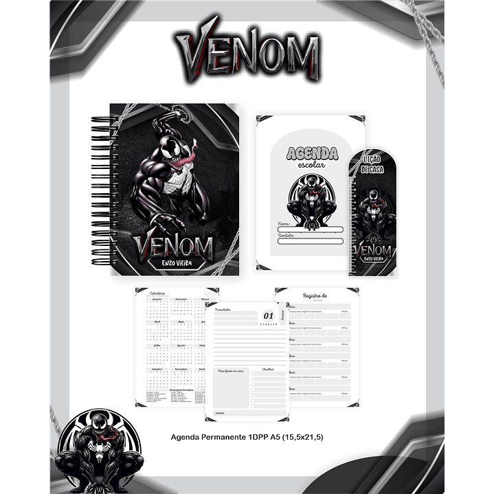Kit Digital Encadernação Venom - Volta às Aulas Completo 4
