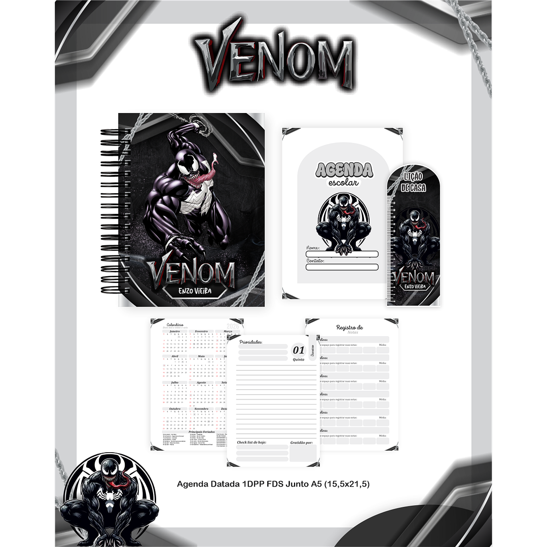 Kit Digital Encadernação Venom - Volta às Aulas Completo 5