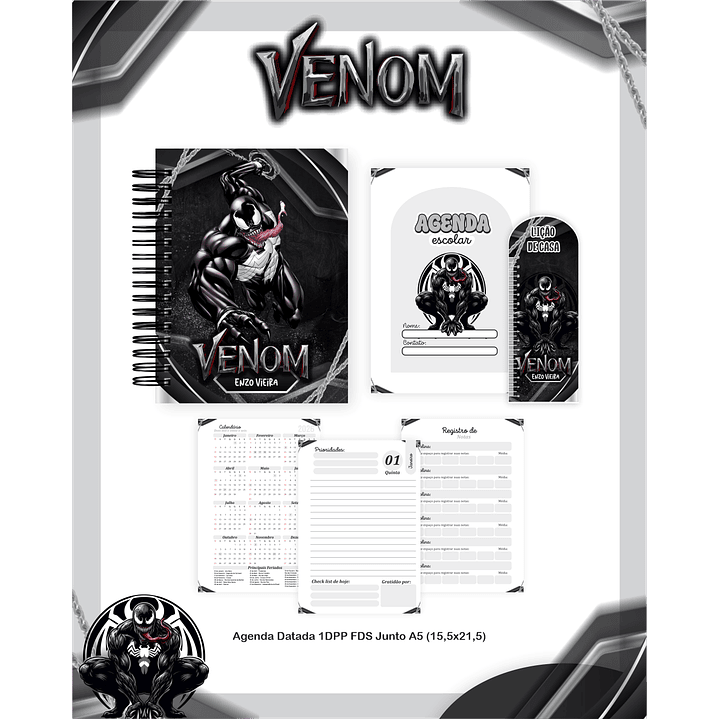 Kit Digital Encadernação Venom - Volta às Aulas Completo 5