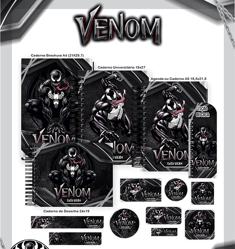 Kit Digital Encadernação Venom - Volta às Aulas Completo
