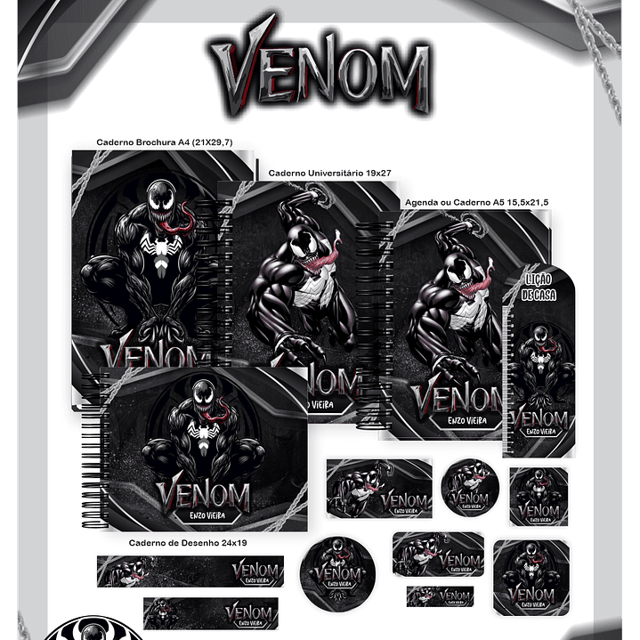 Kit Digital Encadernação Venom - Volta às Aulas Completo 1