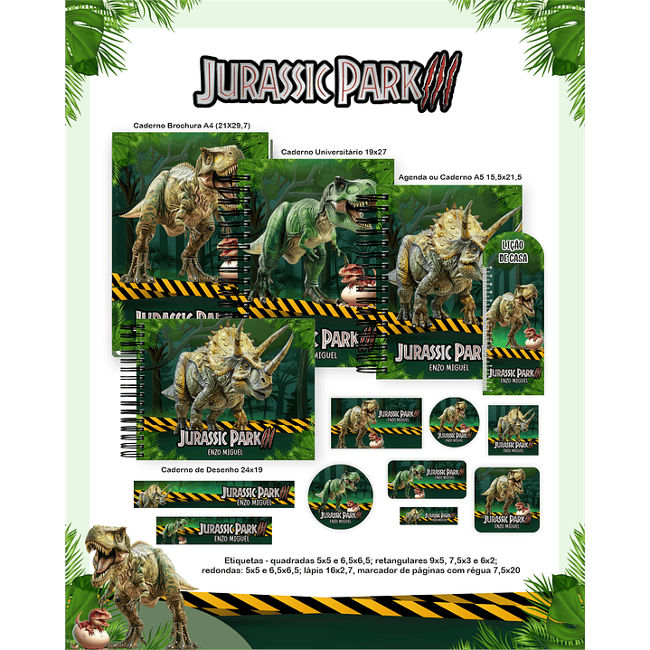 Encadernação Jurassic Park - Volta às Aulas Completo 2