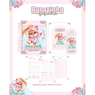 Kit Digital Encadernação Raposinha - Volta às Aulas 