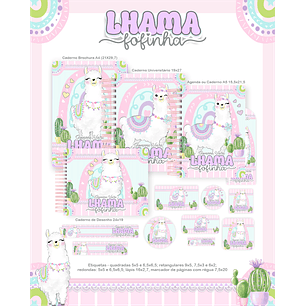 Encadernação Lhama Fofinha - Volta às Aulas Completo