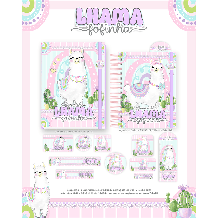 Encadernação Lhama Fofinha - Volta às Aulas Completo 6