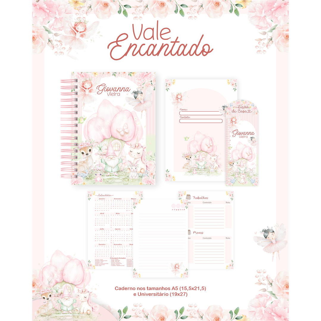 Encadernação Vale Encantado Volta às Aulas Completo 3