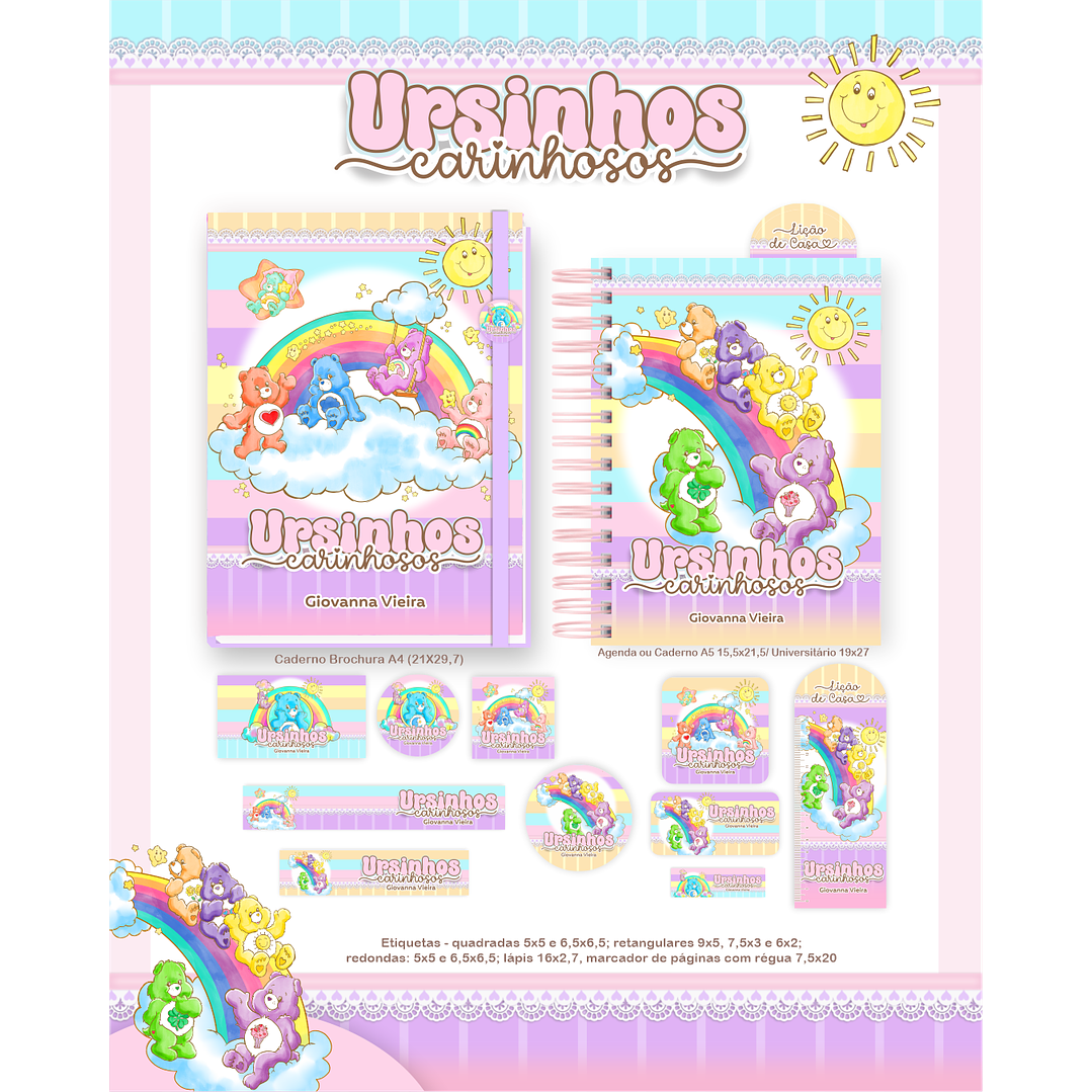 Kit Digital Encadernação Ursinhos Carinhosos - Volta às Aulas  6
