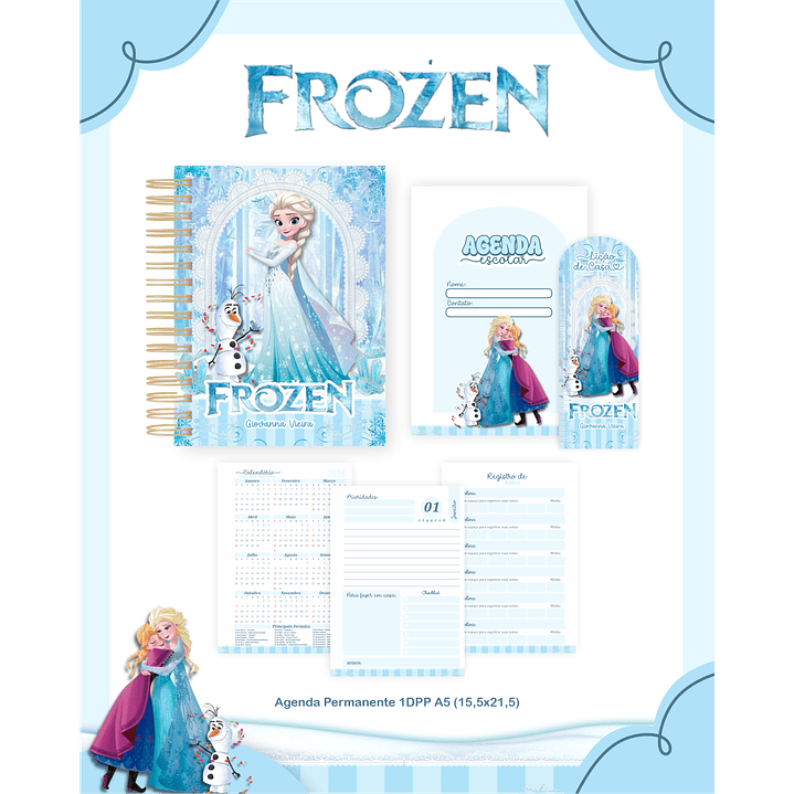 Kit Digital Encadernação Frozen - Volta às Aulas  5