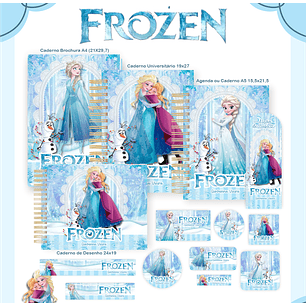 Kit Digital Encadernação Frozen - Volta às Aulas 