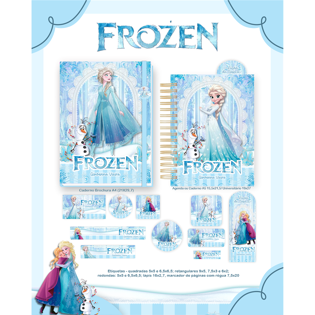 Kit Digital Encadernação Frozen - Volta às Aulas  6