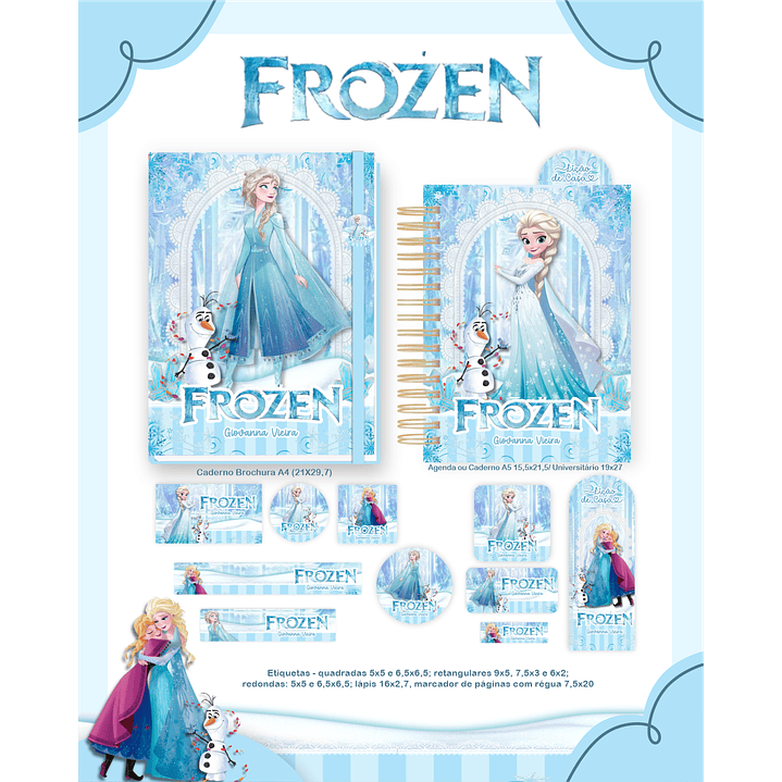 Kit Digital Encadernação Frozen - Volta às Aulas  6