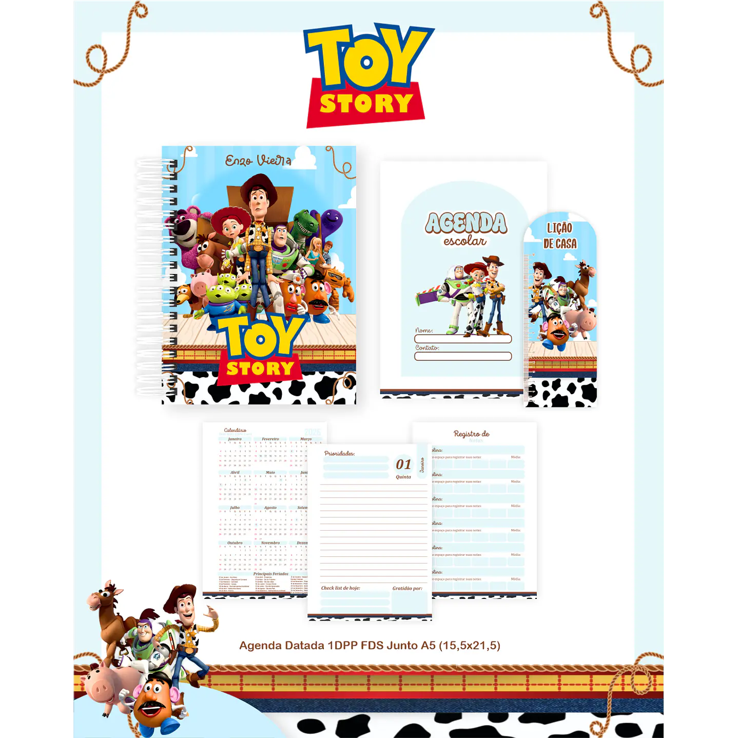 Kit Digital Encadernação Toy Story - Volta às Aulas 2