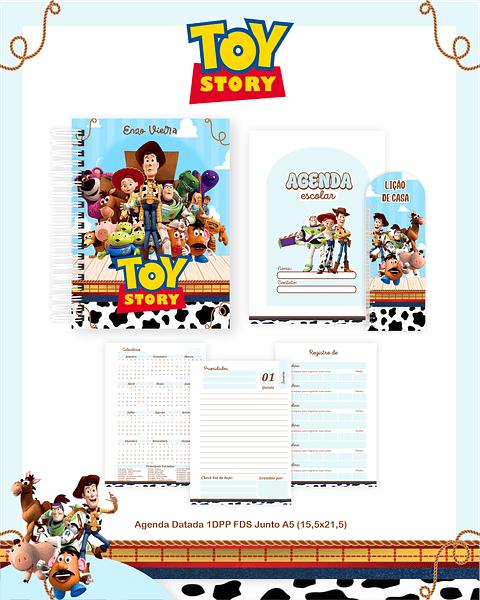 Kit Digital Encadernação Toy Story - Volta às Aulas